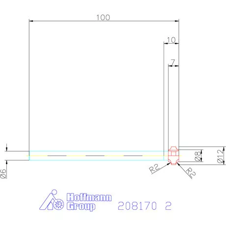 Garant VHM saroklekerekítő maró, kétoldalas 2 mm