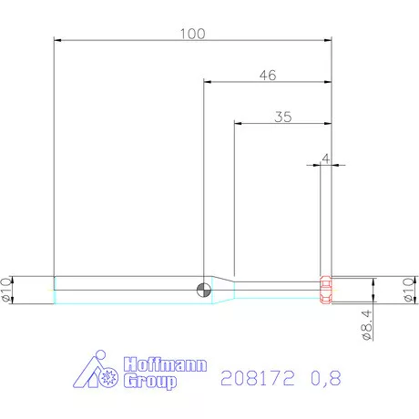 Garant VHM saroklekerekítő maró, kétoldalas 0,8 mm