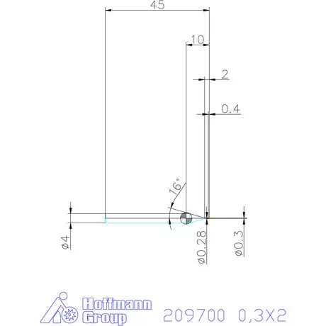 Garant VHM mikromaró 0,3X2 mm