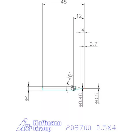 Garant VHM mikromaró 0,5X4 mm