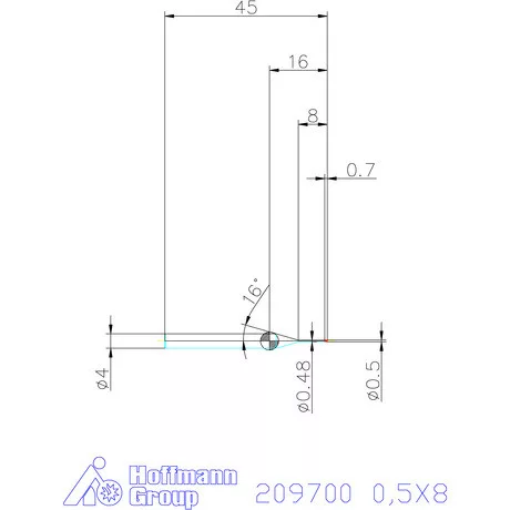 Garant VHM mikromaró 0,5X8 mm