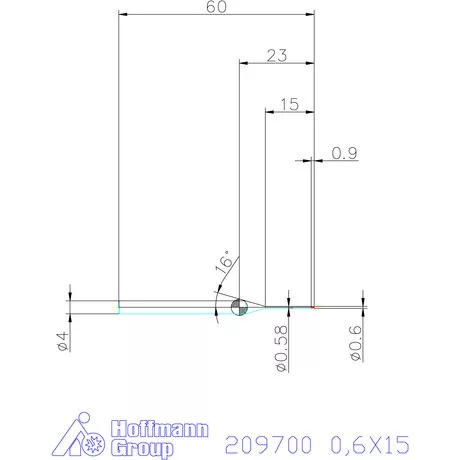 Garant VHM mikromaró 0,6X15 mm