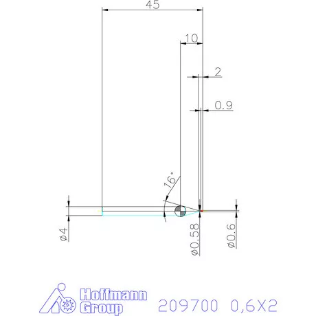 Garant VHM mikromaró 0,6X2 mm