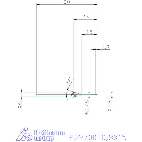 Garant VHM mikromaró 0,8X15 mm