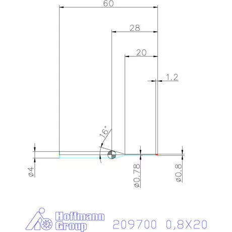 Garant VHM mikromaró 0,8X20 mm