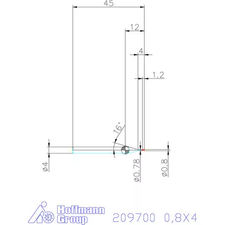 Garant VHM mikromaró 0,8X4 mm