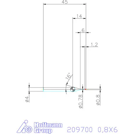 Garant VHM mikromaró 0,8X6 mm