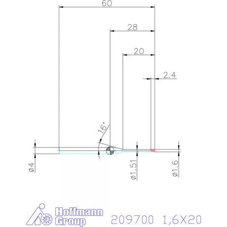 Garant VHM mikromaró 1,6X20 mm