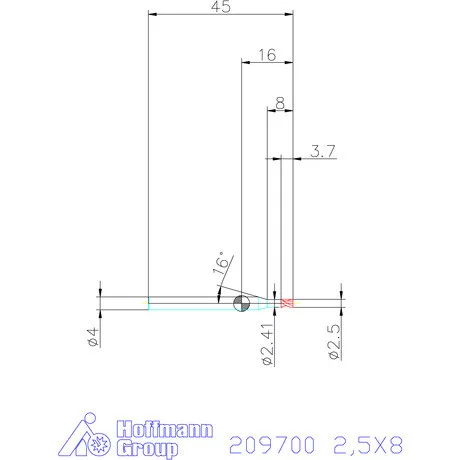 Garant VHM mikromaró 2,5X8 mm