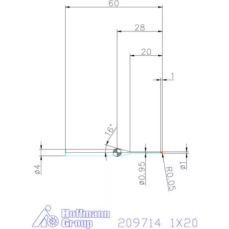 Garant VHM tóruszmaró R 1 0,05 1X20 mm