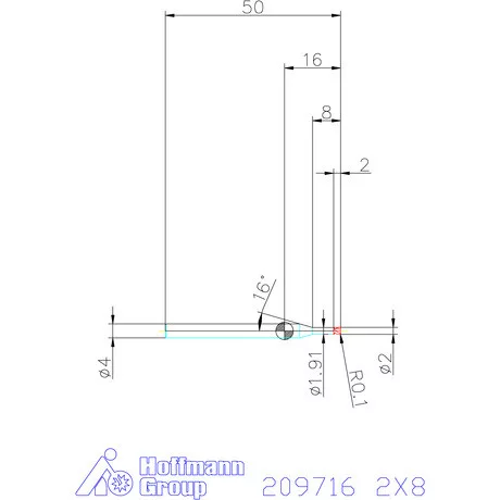 Garant VHM tóruszmaró R 1 0,1 2X8 mm
