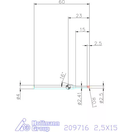 Garant VHM tóruszmaró R 1 0,1 2,5X15 mm