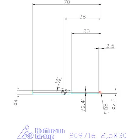 Garant VHM tóruszmaró R 1 0,1 2,5X30 mm