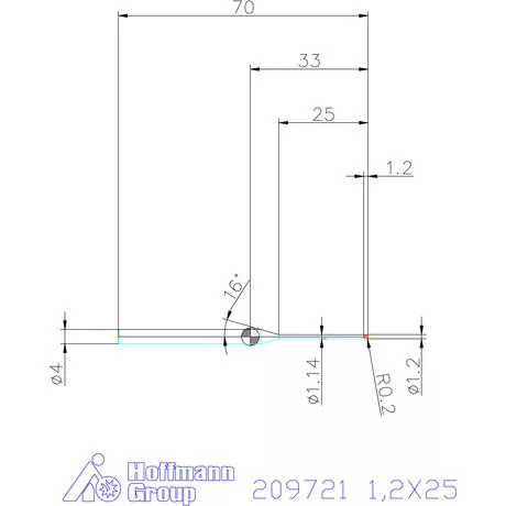 Garant VHM tóruszmaró R 1 0,2 1,2X25 mm