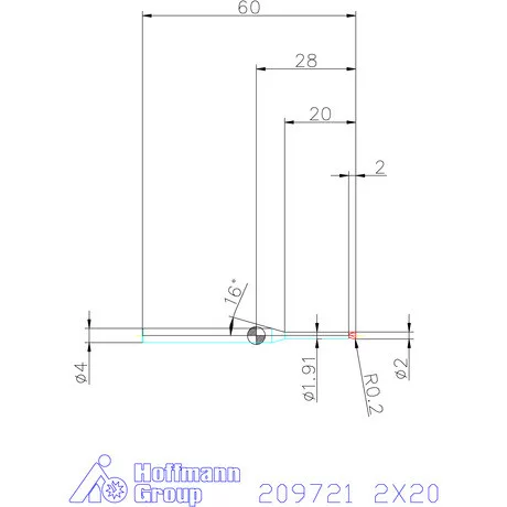 Garant VHM tóruszmaró R 1 0,2 2X20 mm