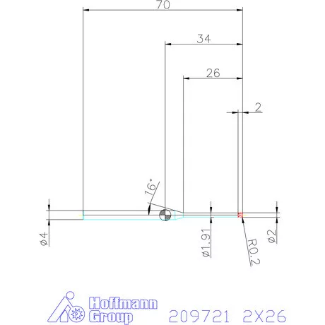 Garant VHM tóruszmaró R 1 0,2 2X26 mm