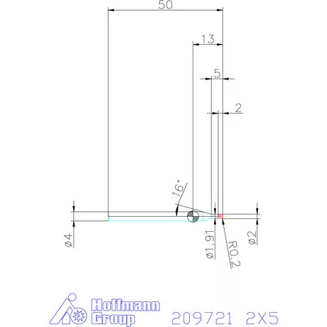Garant VHM tóruszmaró R 1 0,2 2X5 mm