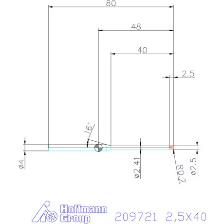 Garant VHM tóruszmaró R 1 0,2 2,5X40 mm