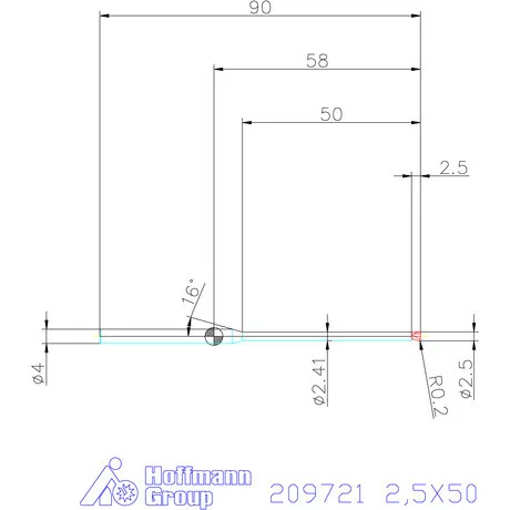Garant VHM tóruszmaró R 1 0,2 2,5X50 mm