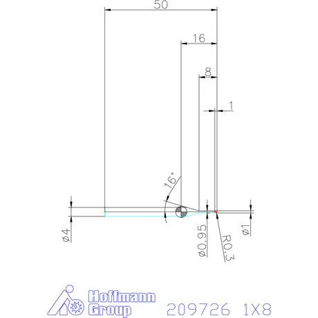 Garant VHM tóruszmaró R 1 0,3 1X8 mm