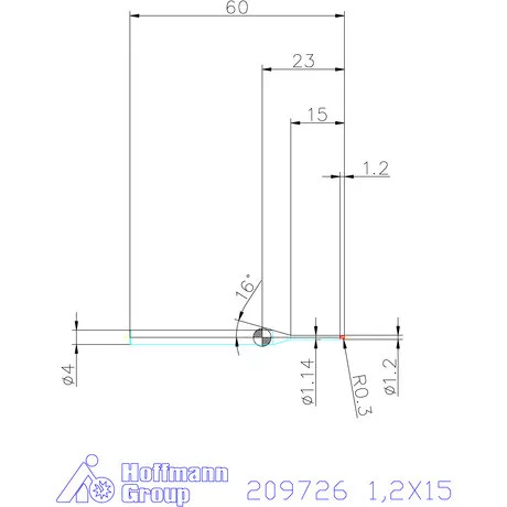 Garant VHM tóruszmaró R 1 0,3 1,2X15 mm