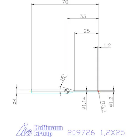 Garant VHM tóruszmaró R 1 0,3 1,2X25 mm