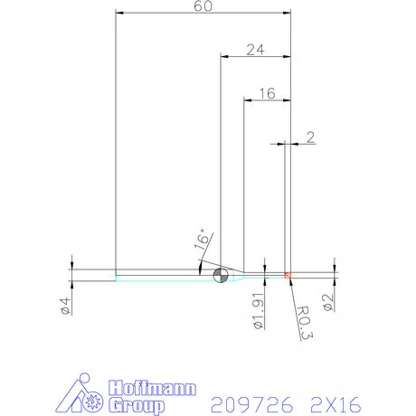 Garant VHM tóruszmaró R 1 0,3 2X16 mm