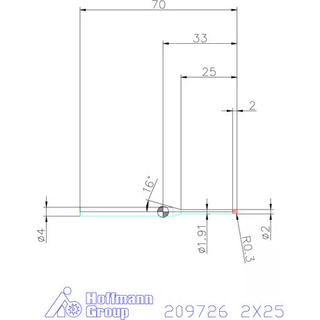 Garant VHM tóruszmaró R 1 0,3 2X25 mm