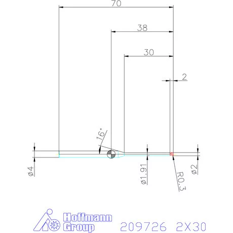 Garant VHM tóruszmaró R 1 0,3 2X30 mm