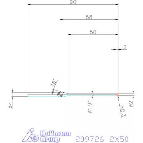 Garant VHM tóruszmaró R 1 0,3 2X50 mm