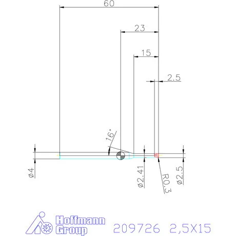 Garant VHM tóruszmaró R 1 0,3 2,5X15 mm