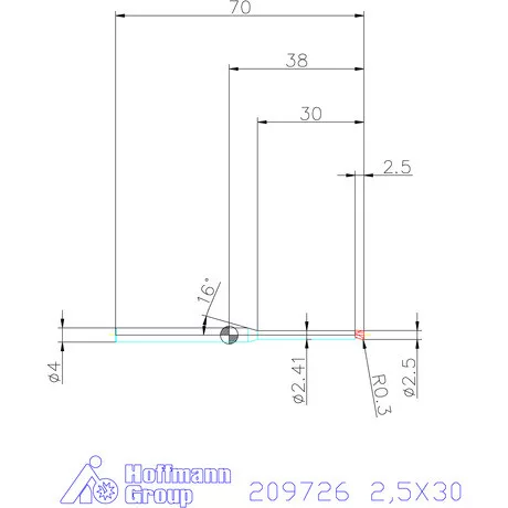 Garant VHM tóruszmaró R 1 0,3 2,5X30 mm