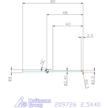 Garant VHM tóruszmaró R 1 0,3 2,5X40 mm