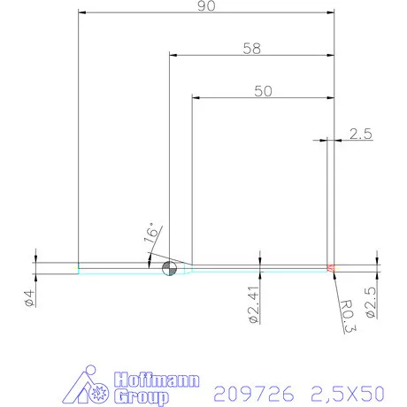 Garant VHM tóruszmaró R 1 0,3 2,5X50 mm