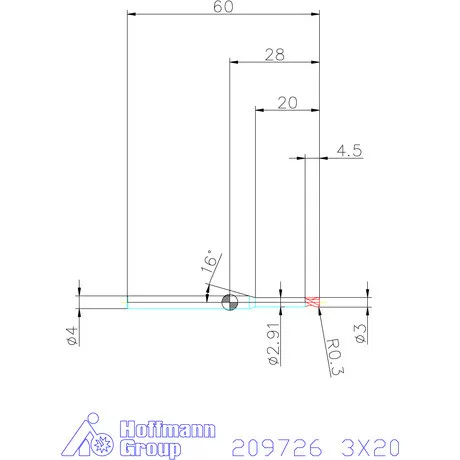 Garant VHM tóruszmaró R 1 0,3 3X20 mm