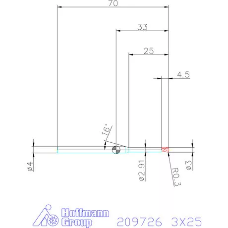 Garant VHM tóruszmaró R 1 0,3 3X25 mm