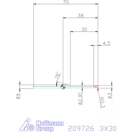 Garant VHM tóruszmaró R 1 0,3 3X30 mm