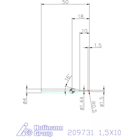 Garant VHM tóruszmaró R 1 0,5 1,5X10 mm