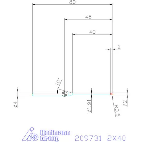 Garant VHM tóruszmaró R 1 0,5 2X40 mm