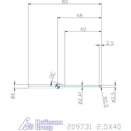Garant VHM tóruszmaró R 1 0,5 2,5X40 mm