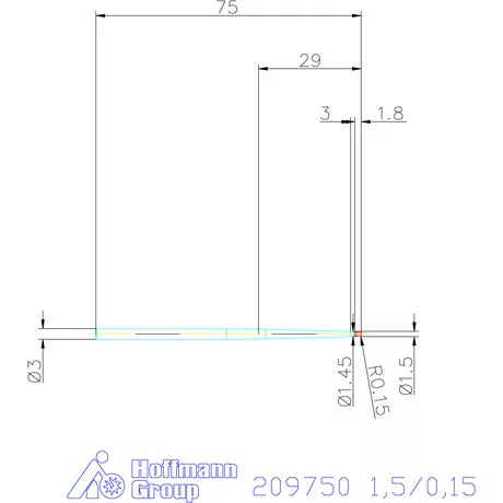 Garant VHM tóruszmaró 1,5/0,15 mm