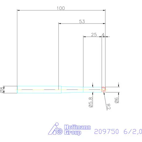 Garant VHM tóruszmaró 6/2,0 mm