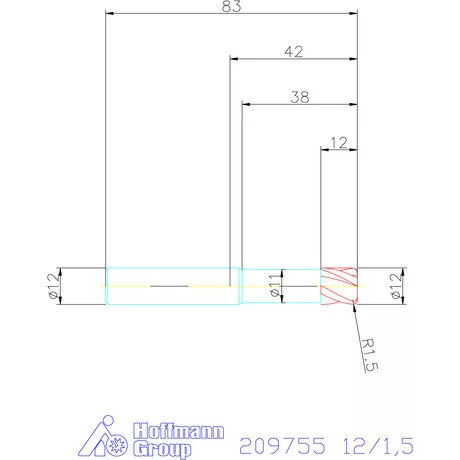 Garant VHM tóruszmaró 12/1,5 mm