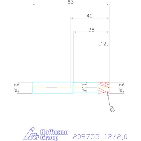 Garant VHM tóruszmaró 12/2,0 mm