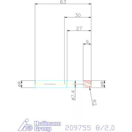 Garant VHM tóruszmaró 8/2,0 mm