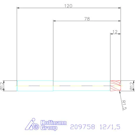 Garant VHM tóruszmaró 12/1,5 mm