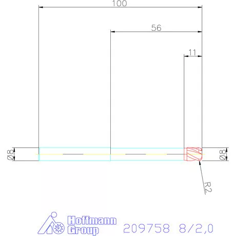 Garant VHM tóruszmaró 8/2,0 mm