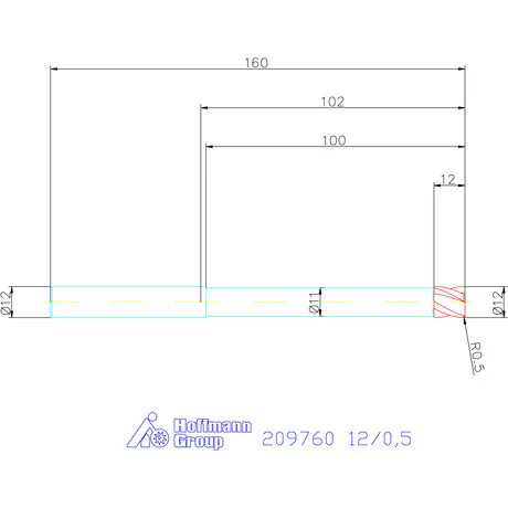 Garant VHM tóruszmaró 12/0,5 mm