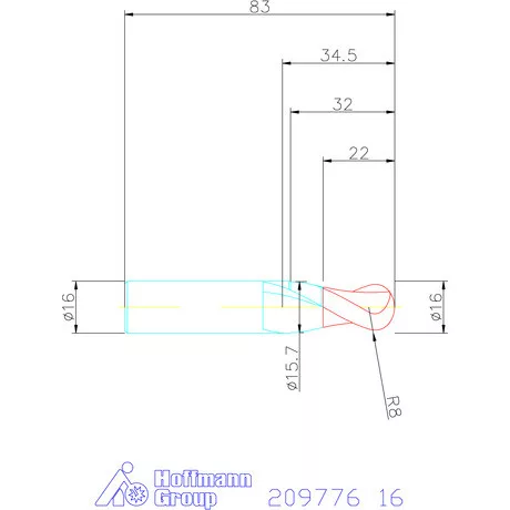 Garant VHM teljes rádiuszmaró 16 mm