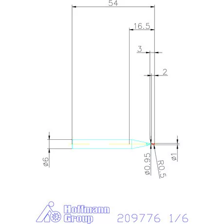 Garant VHM teljes rádiuszmaró 1/6 mm